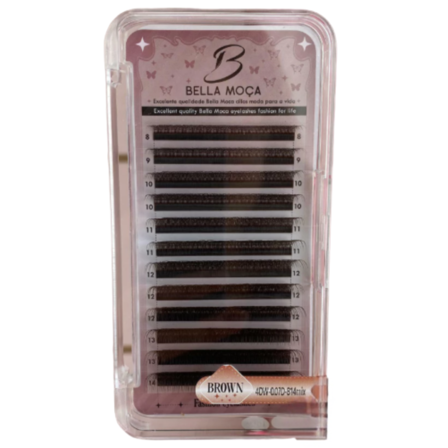 Cilios Bella Moça W 4D Marrom Mix