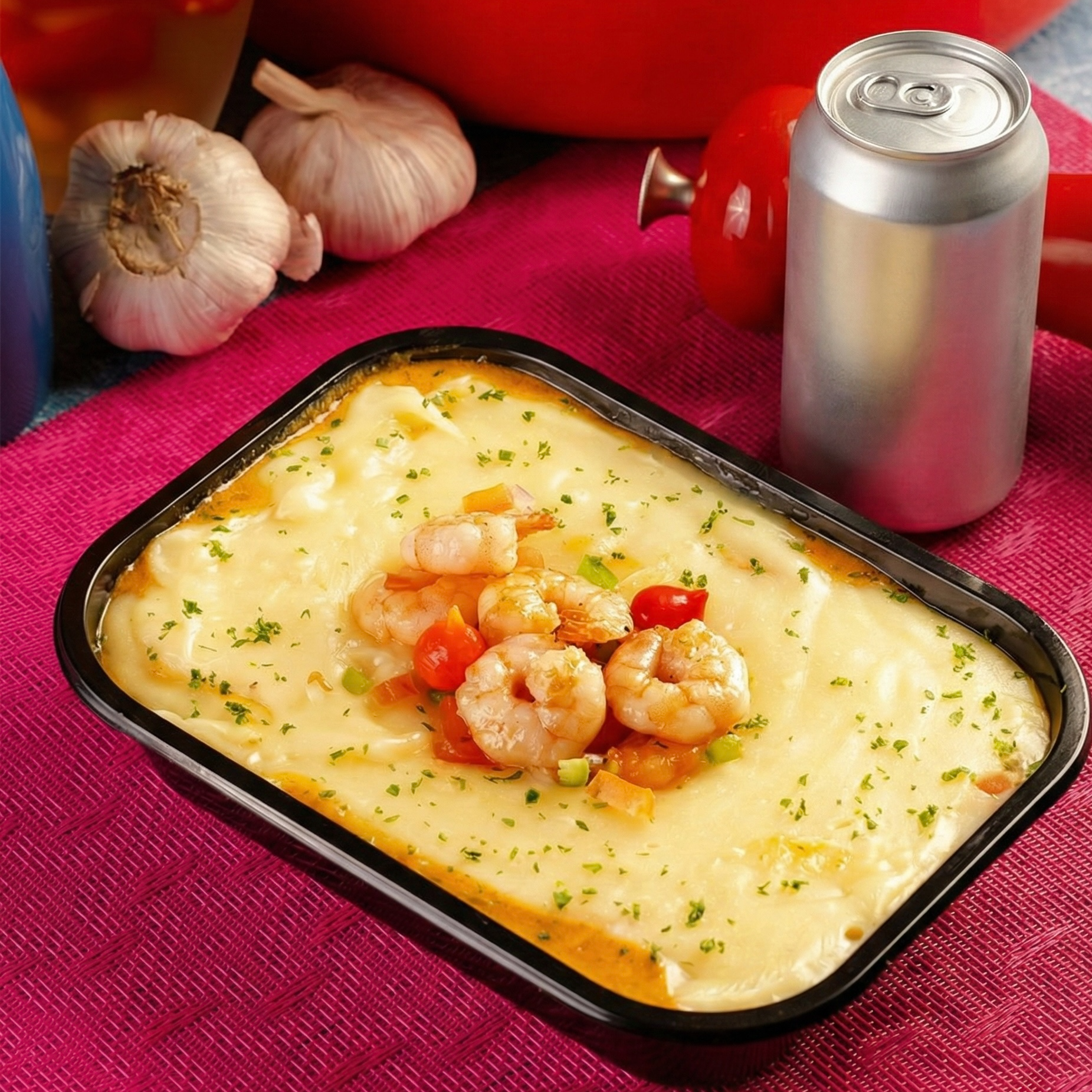 escondidinho de camarão + refrigerante 350 ml