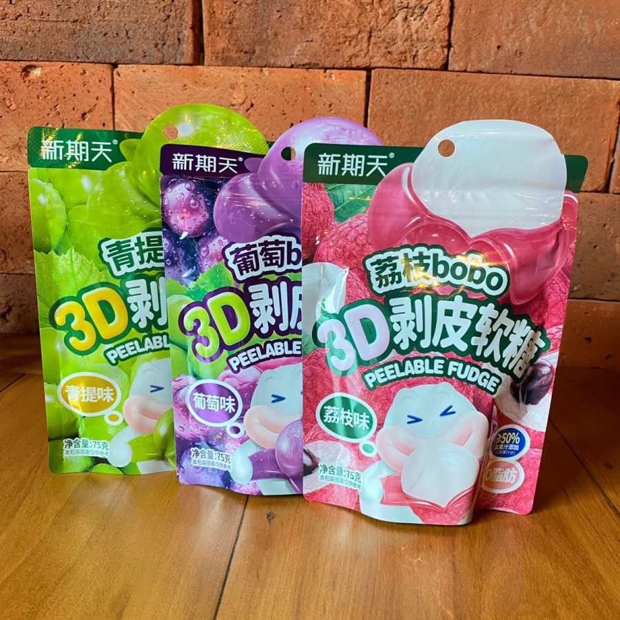 BALA DE GOMA  (uva,uva verde e lichia)