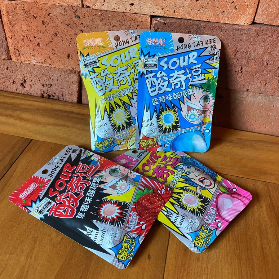 BALA AZEDA SOUR ( limão,mirtilo,morango ou pessêgo)