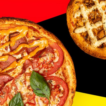 Pizza Grande (2 Sabores) + 1 Pizzeta (Salgada/Doce)