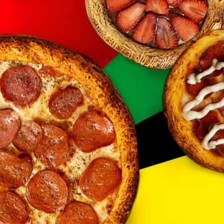 Pizza Grande (2 Sabores) + 2 Pizzetas (Salgada/Doce)