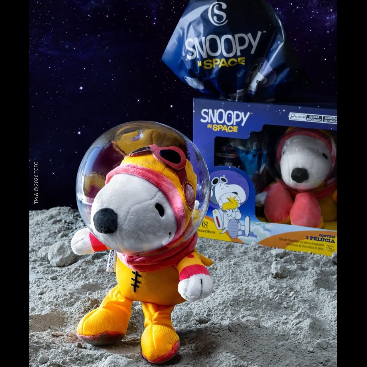 Ovo de Páscoa 170g Pelúcia Snoopy Astronauta 
