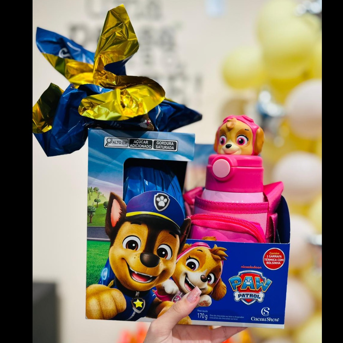 Ovo de Páscoa 170g Patrulha Canina Garrafa Skye 