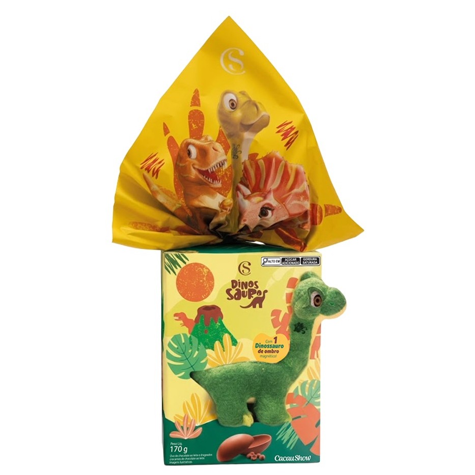 Ovo de Páscoa Pelúcia Dino 170g