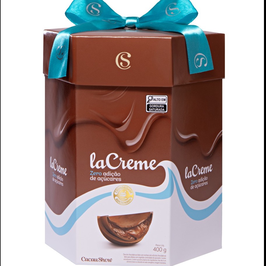 Ovo de Páscoa Recheado laCreme ao Leite Zero Adição de Açúcar 400g