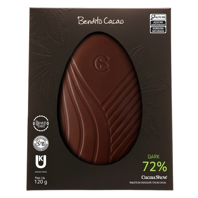 Tablete de Páscoa Bendito Cacao Vegano 72% 120g