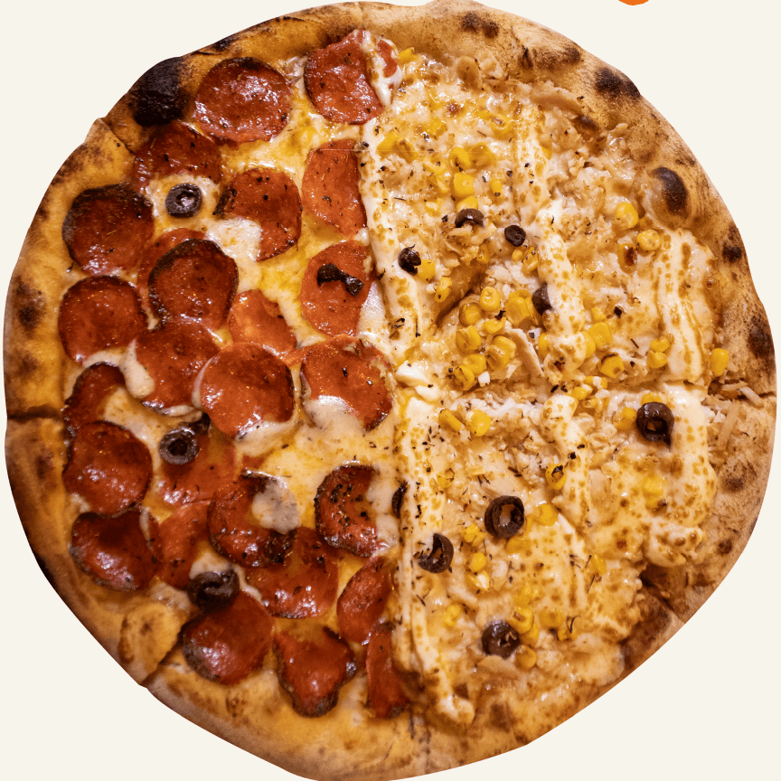 1/2 Pepperoni 1/2 Frango Catupiry (Grande - 8 fatias)