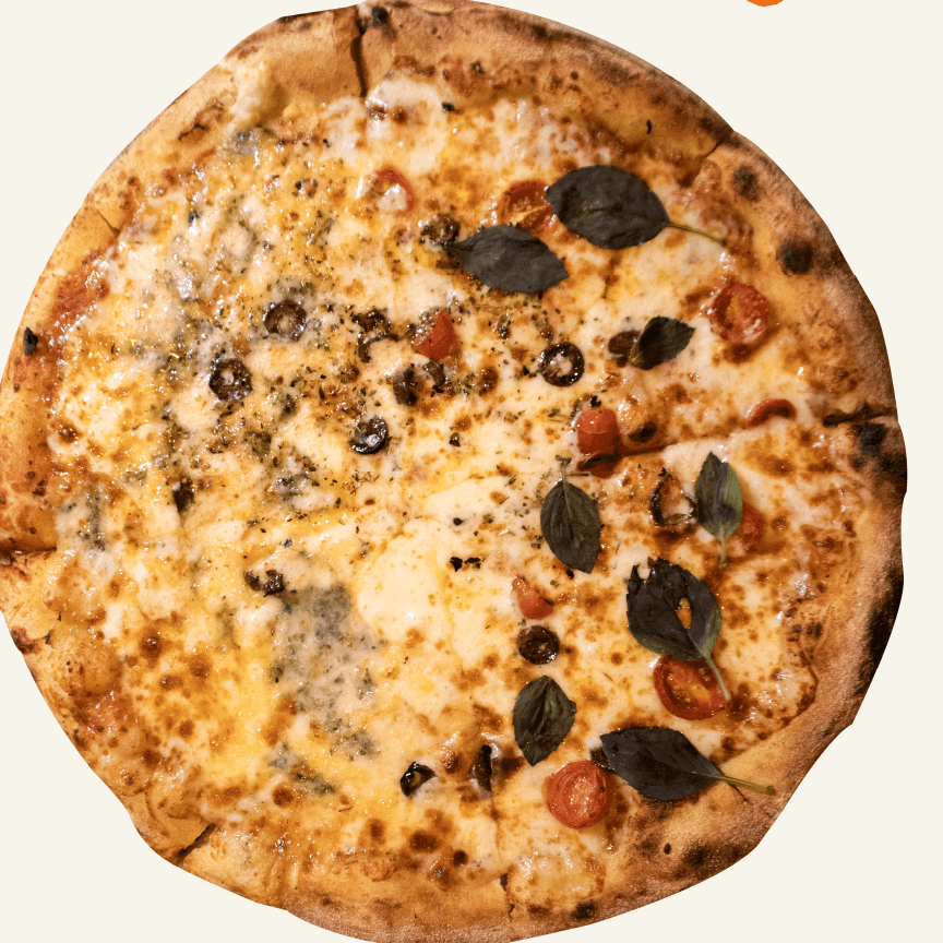 1/2 Marguerita 1/2 Quatro Queijos (Grande - 8 fatias)