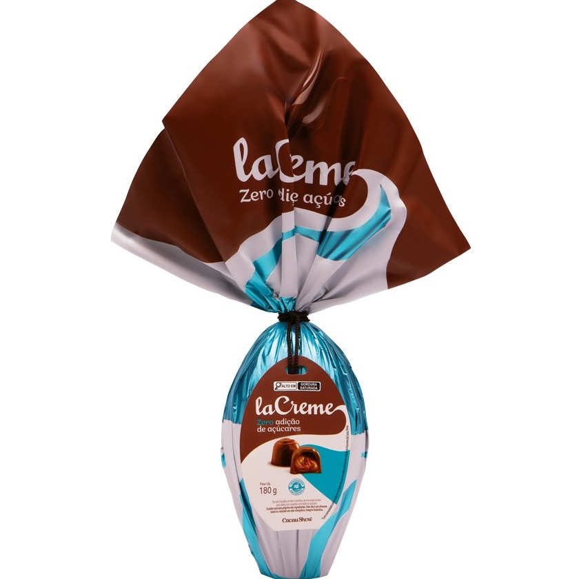 Ovo de Páscoa laCreme ao Leite Zero Adição de Açúcar 180g