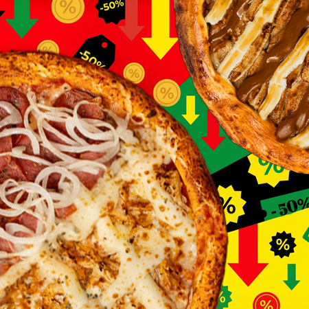 1 Pizza Grande (2 Sabores) + 1 Pizza Doce [50% OFF]