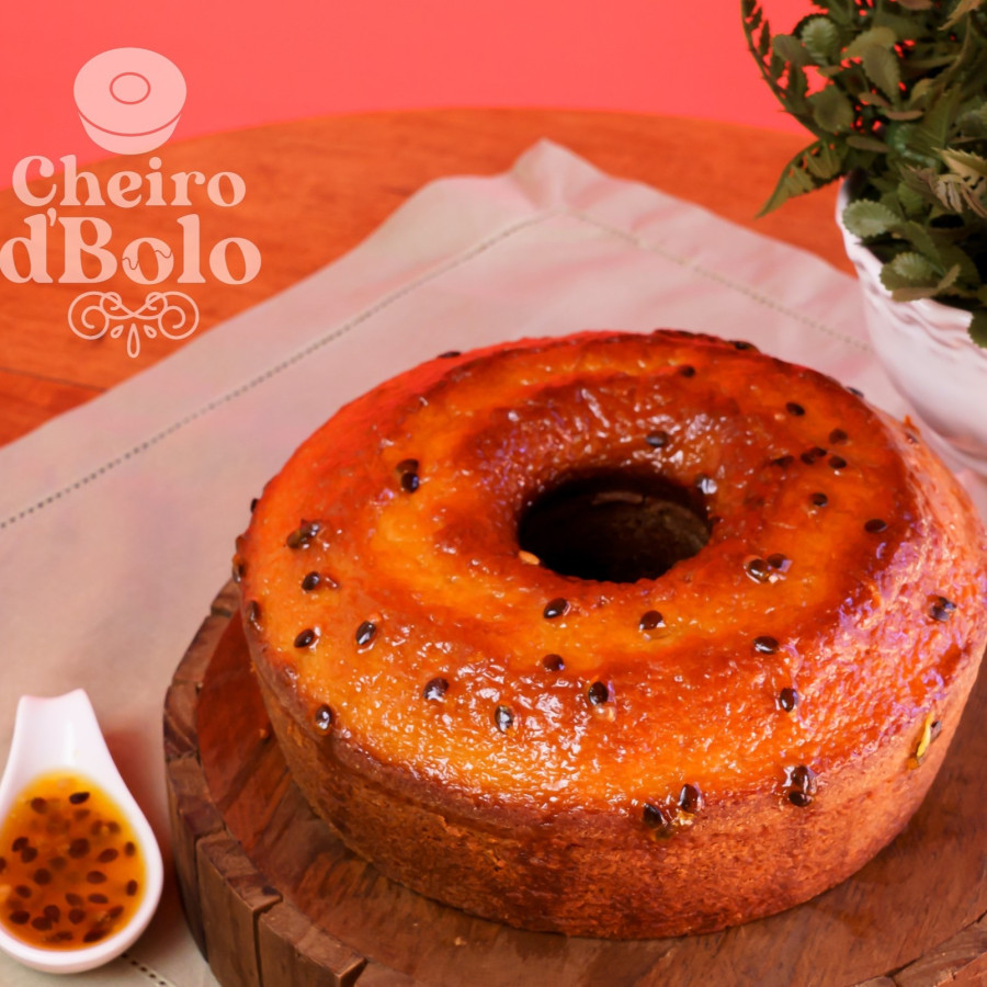 Bolo de Maracujá com Gotas de Chocolate