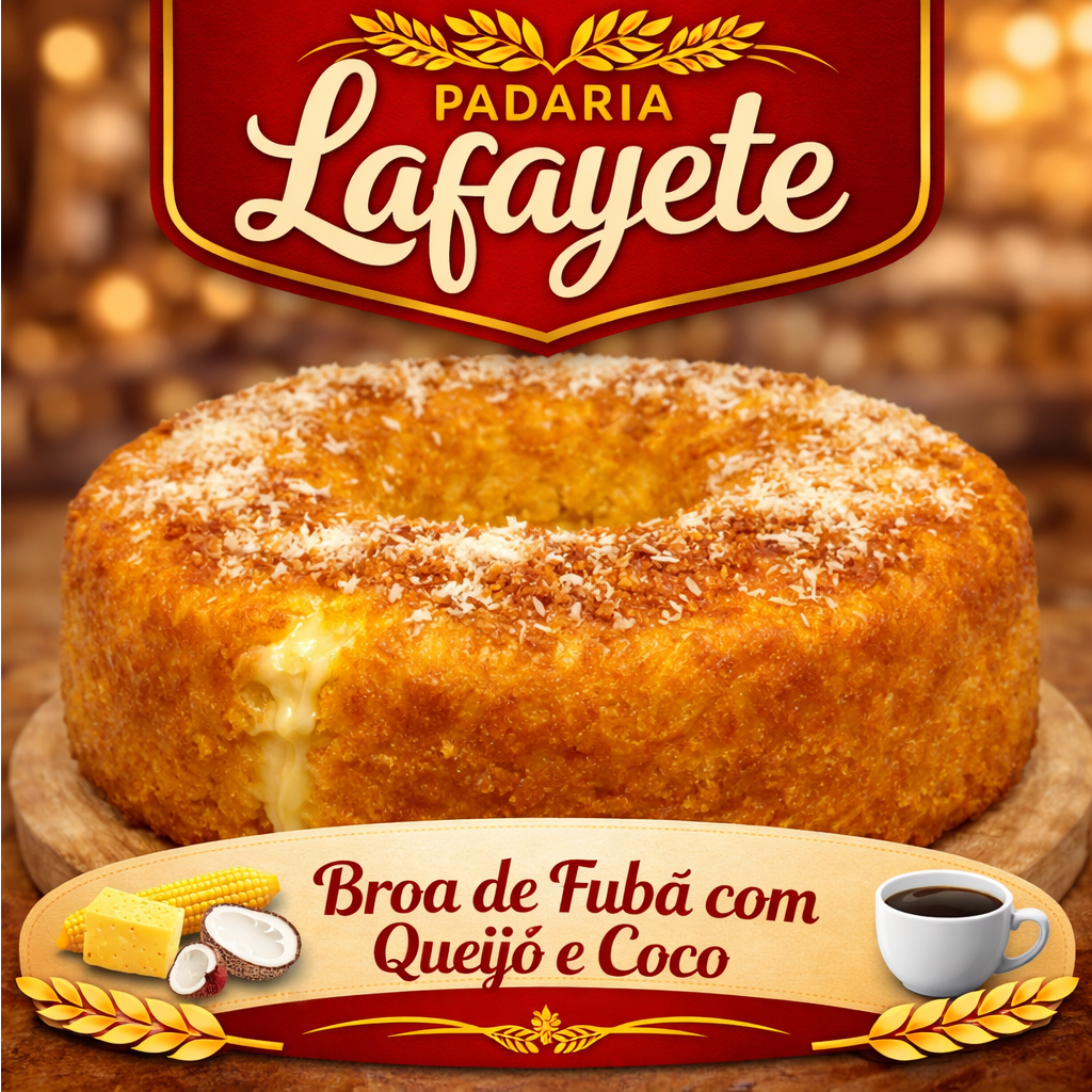🥧 Broa de Fubá com Queijo e Coco 🧀🥥🌽