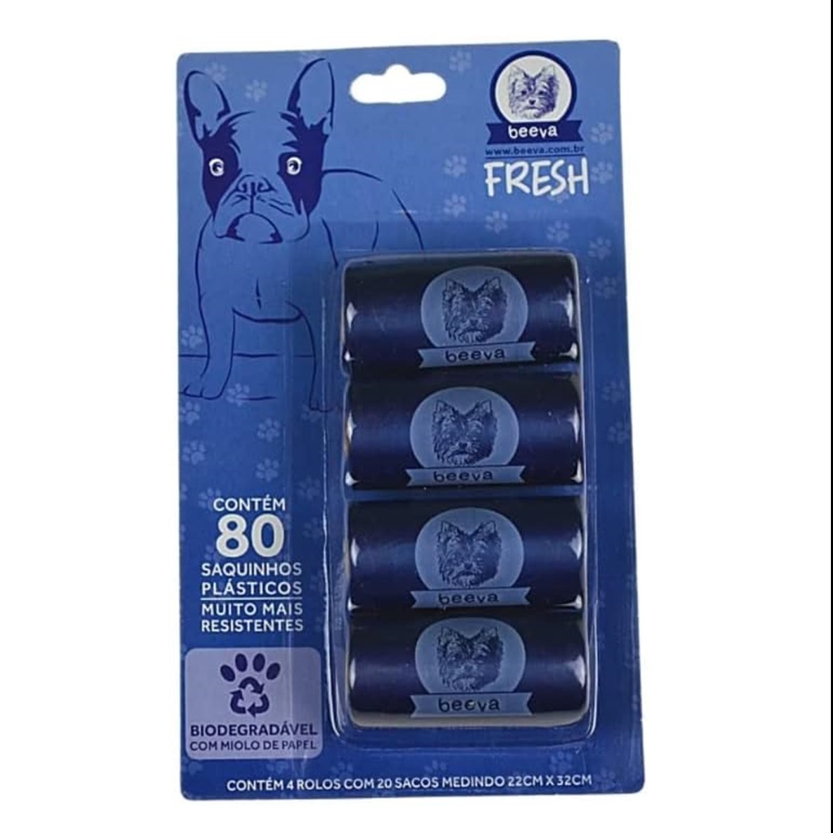 Refil de Cata Caca Biodegradável Beeva 4 Rolos