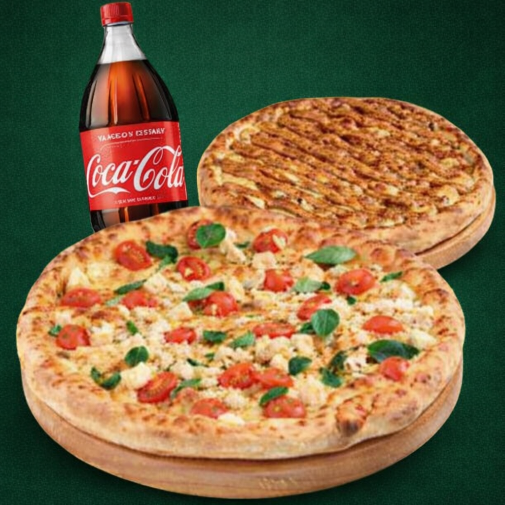 Pizza Giga 40cm + Doce Mini 20cm + Refri 1,5l