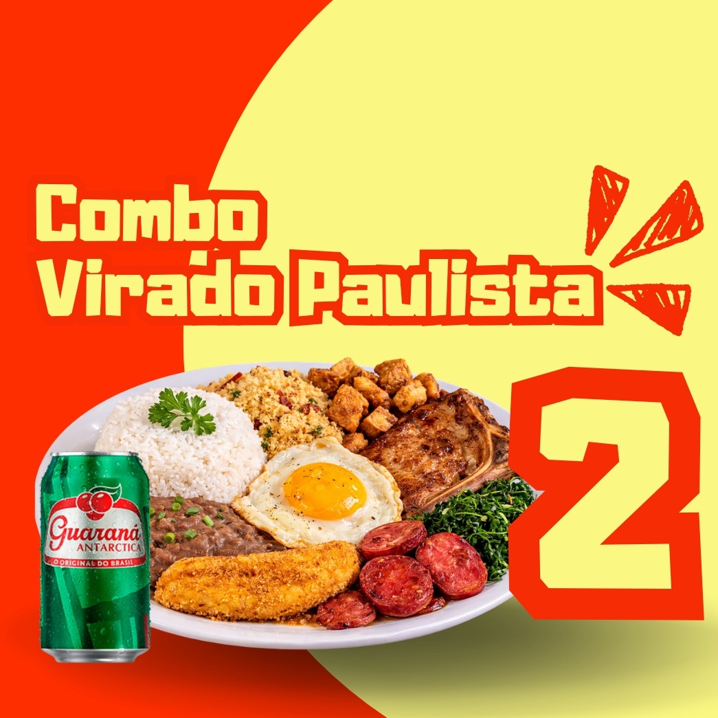 Combo: 2 Virado a Paulista + 2 Guaraná Lata 350ml