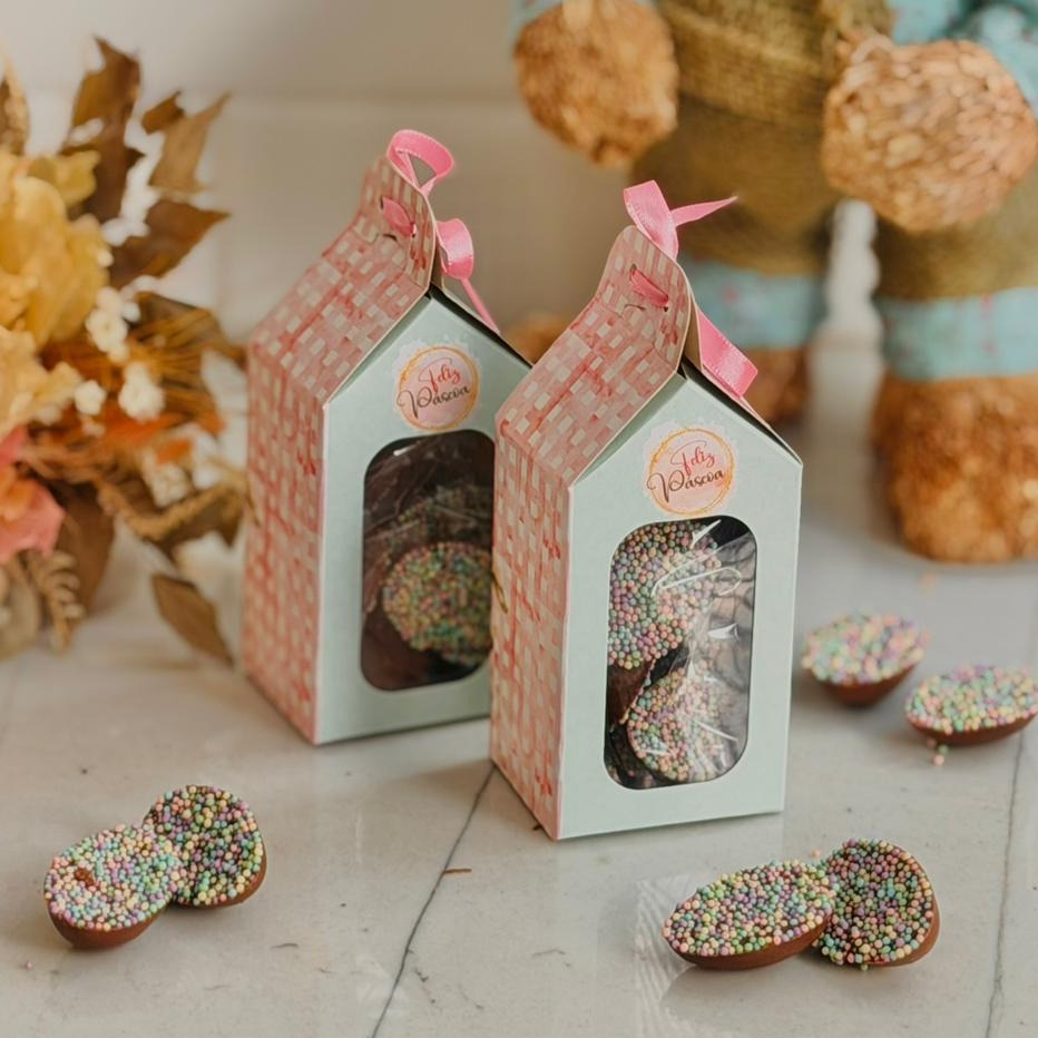 Mini Casinhas com Chocolate Dragê (80g)