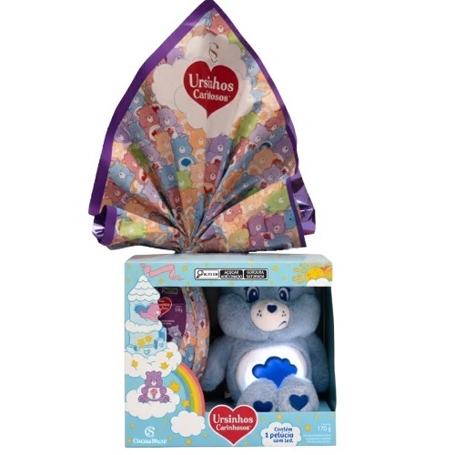 Ovo de Páscoa ao Leite Pelúcia Zangadinho com LED Ursinhos Carinhosos 170g