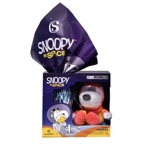 Ovo de Páscoa ao Leite Pelúcia Snoopy Astronauta 170g