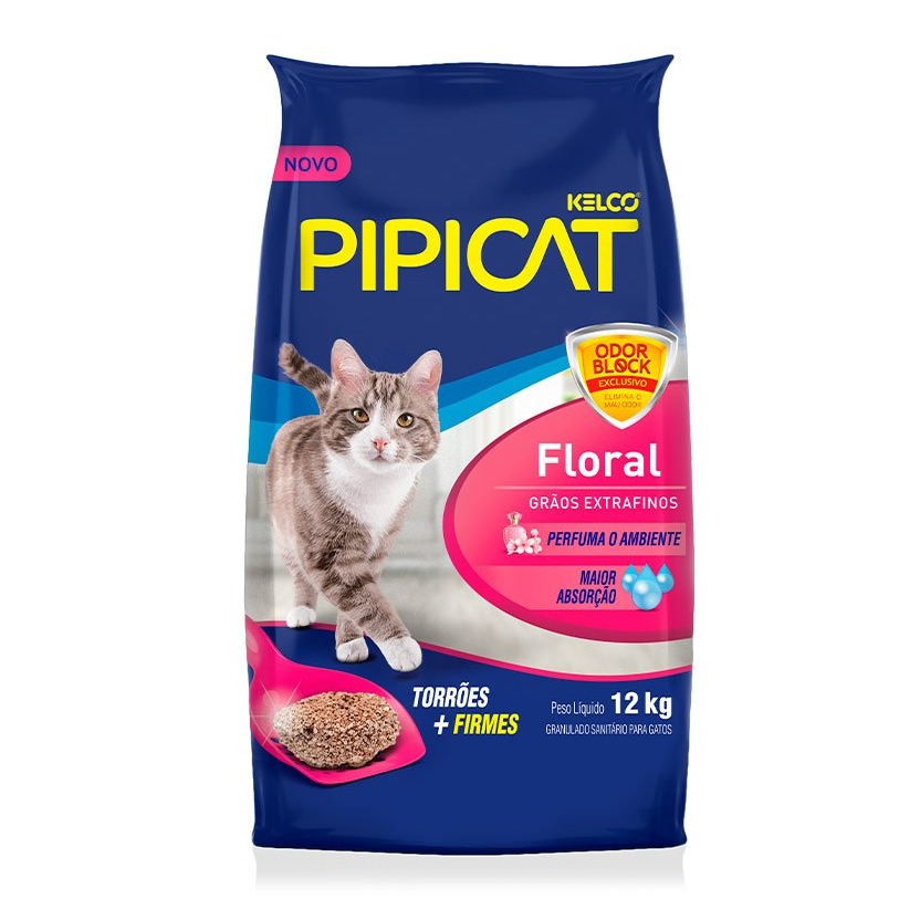 Areia Sanitária Kelco Pipicat Floral 12kg