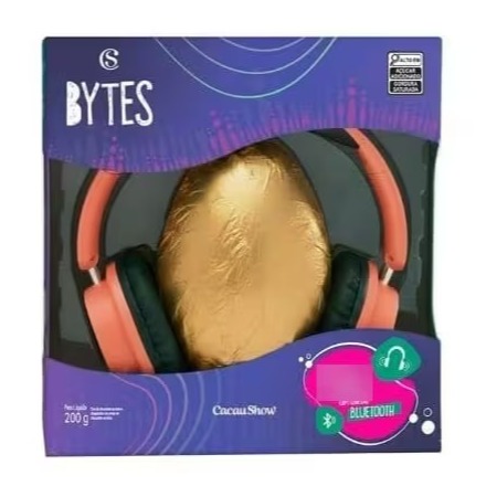 Ovo De Páscoa Ao Leite Bytes Fone Coral 200g