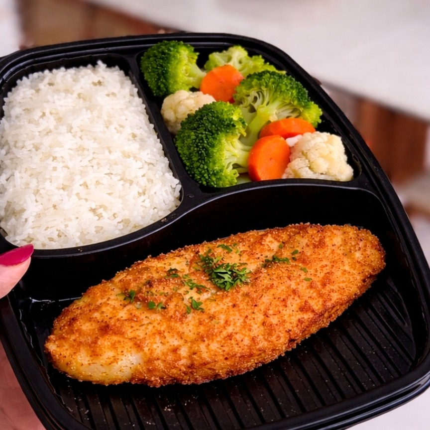 Econômico: Frango Milanesa + 2 acompanhamentos