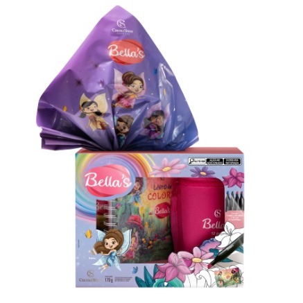 Ovo de Páscoa ao Leite Caderno e Canetas Bella's 170g