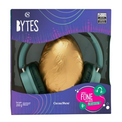 Ovo de Páscoa ao Leite Bytes Fone Verde 200g