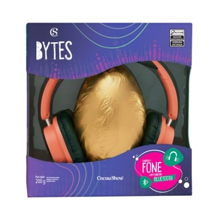 Ovo de Páscoa ao Leite Bytes Fone Coral 200g