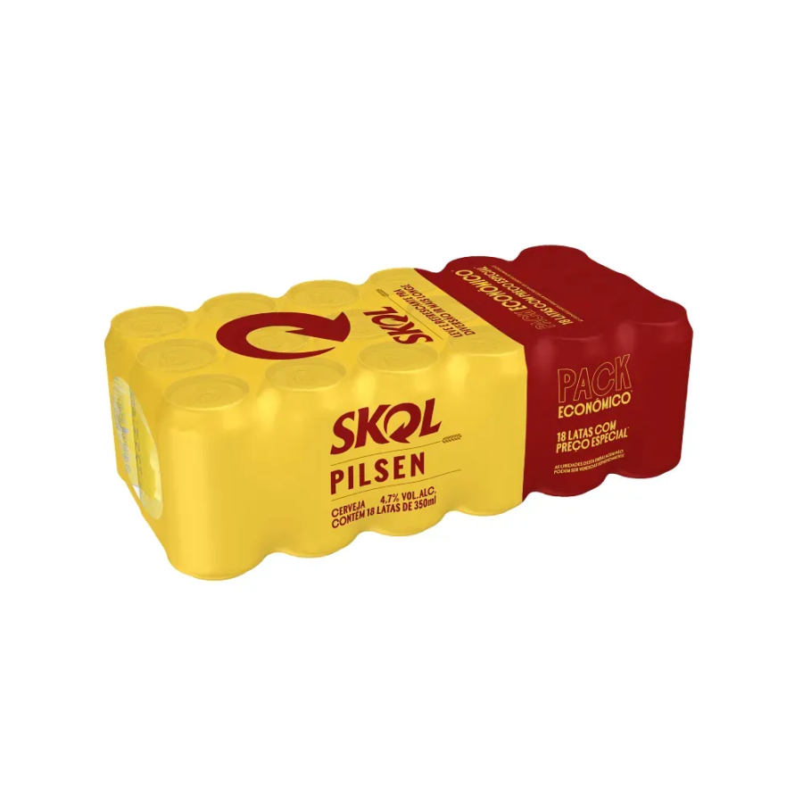 SKOL 350ML PACK COM 18 UNID.