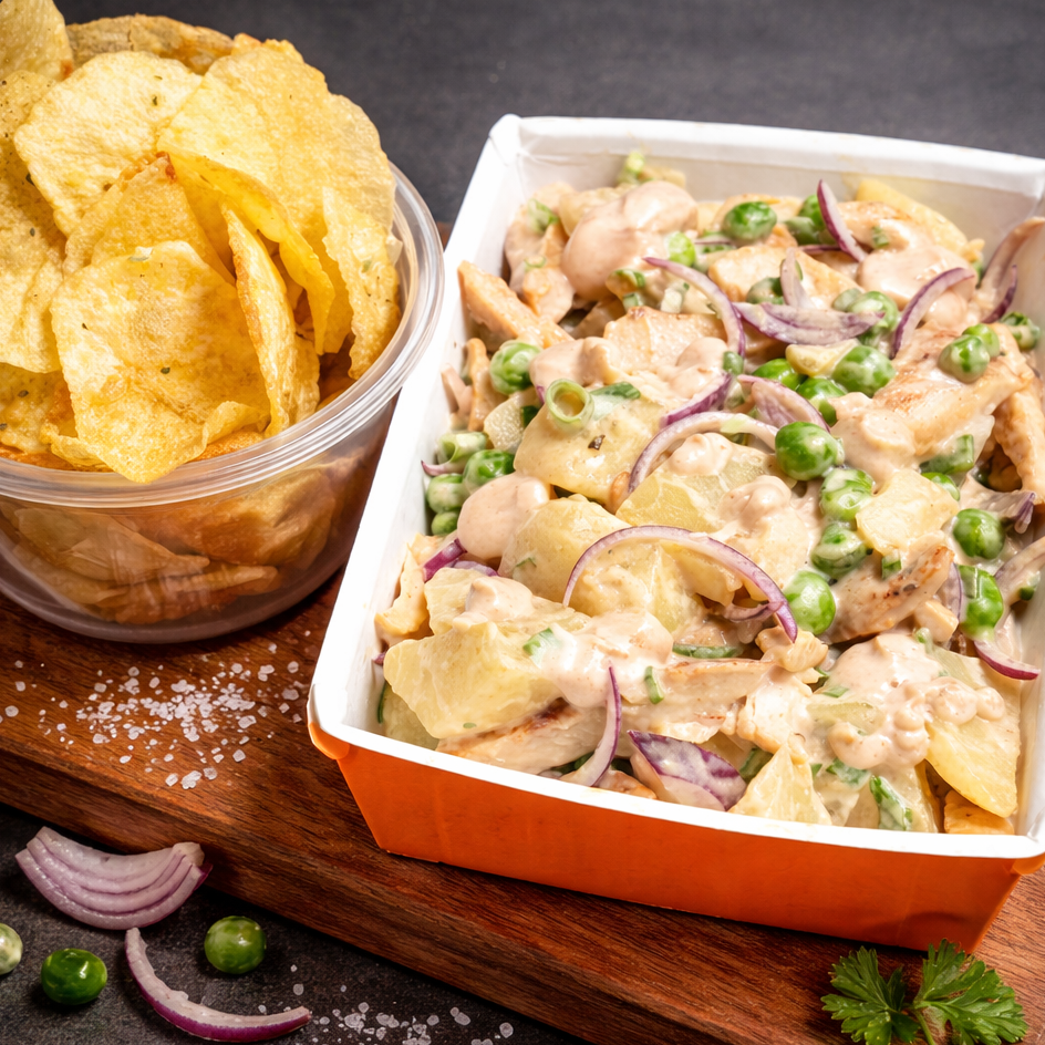 Salada de batata com frango