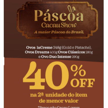 PROMOÇÃO OVOS DREAMS - 40%OFF SEGUNDA UNIDADE