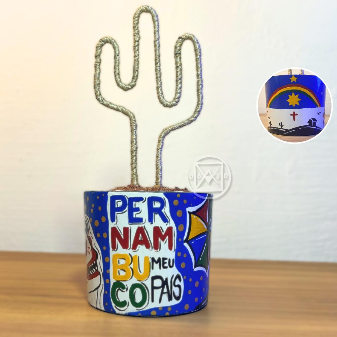 MINI VASO CACTO PERNAMBUCO MEU PAIS-1 UNID