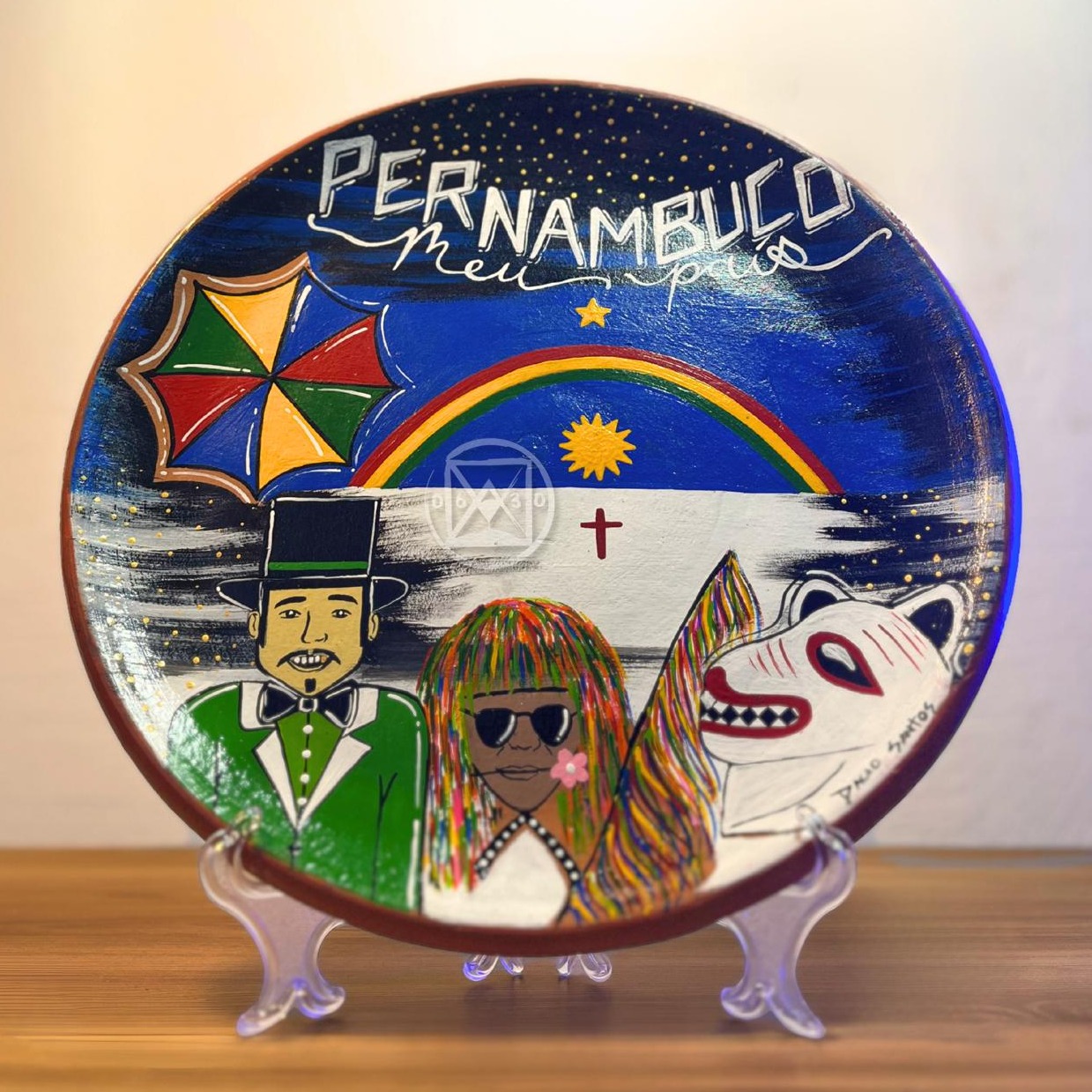 PRATO DE BARRO PERNAMBUCO MEU PAIS 29X29-1 UNID