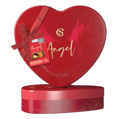 Lata de Coração com Bombons de Doce de Leite e Brigadeiro 100g