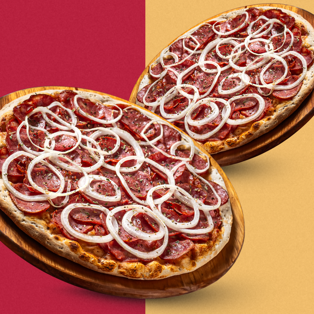 Pizza em Dobro - Calabresa Paulista (Sem muçarela)