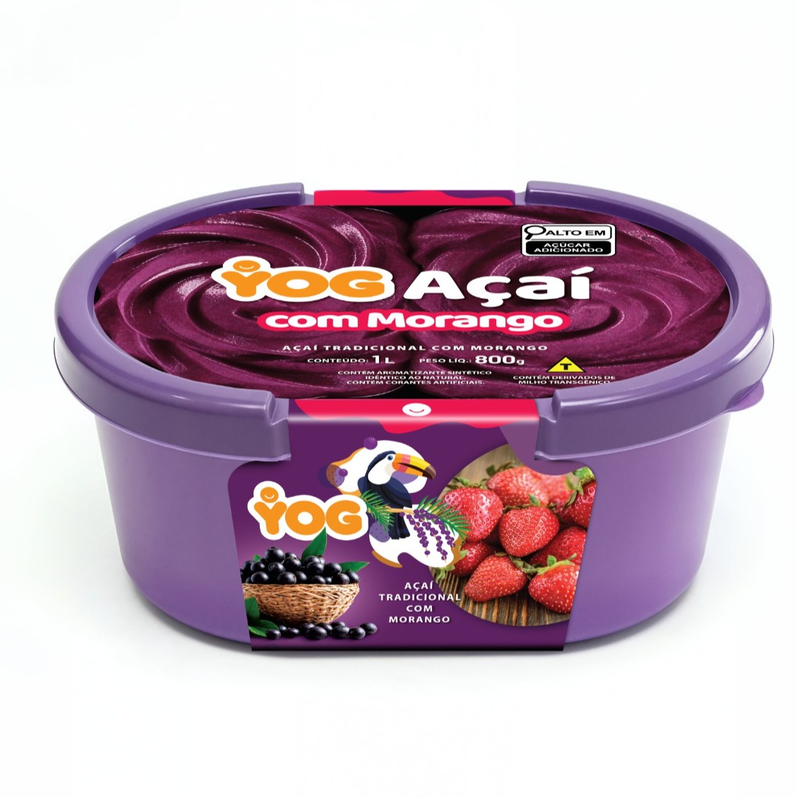 Açaí com Morango - Pote 1,0L