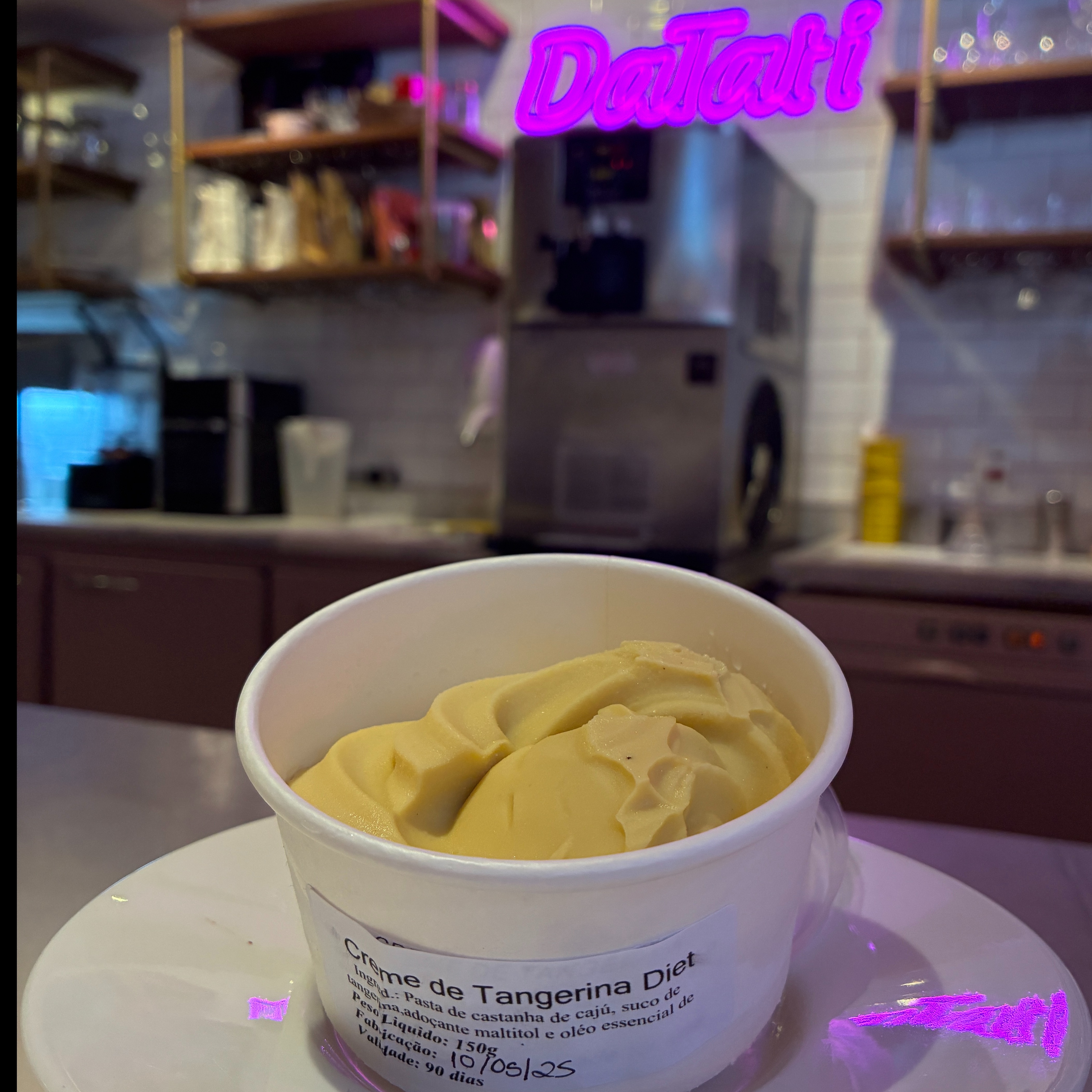 Sorvete de tangerina orgânica com maltitol