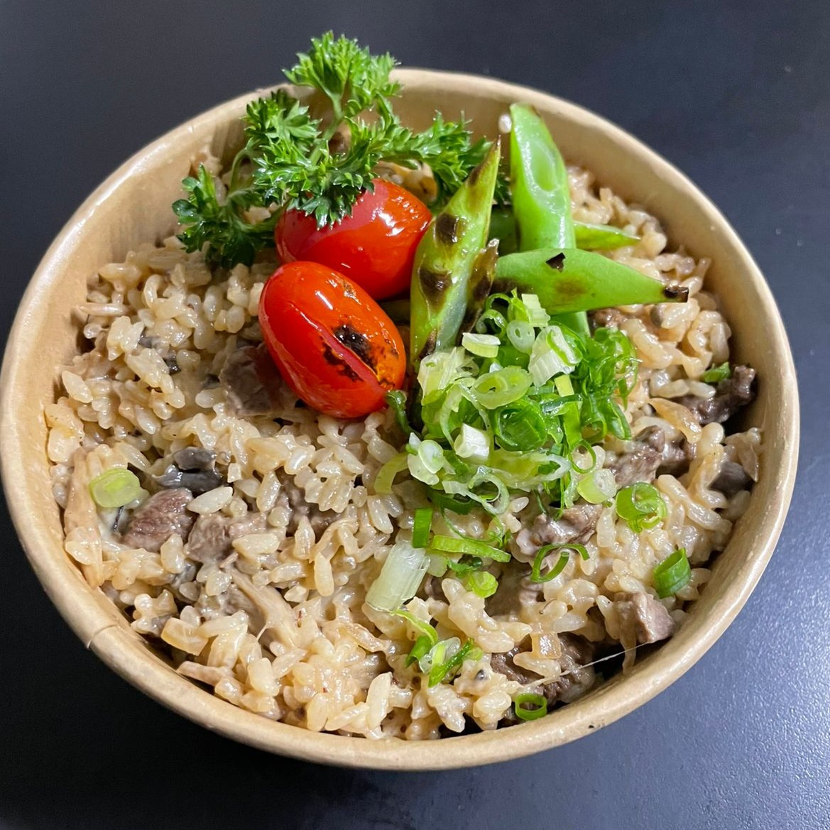 Risoto de Shimeji com Filé Mignon 