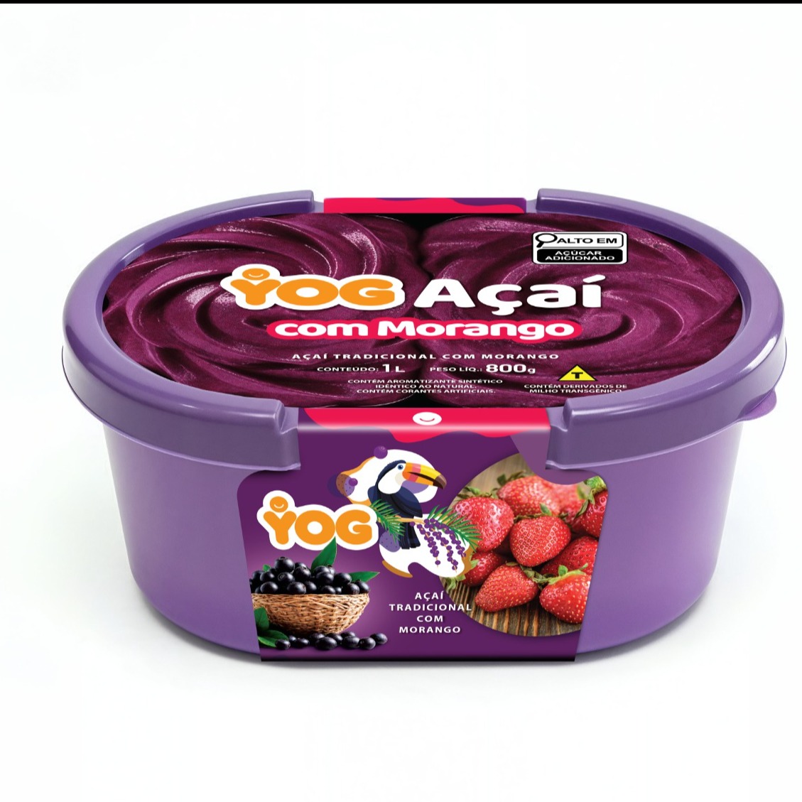 Açaí com Morango - Pote 1,0L