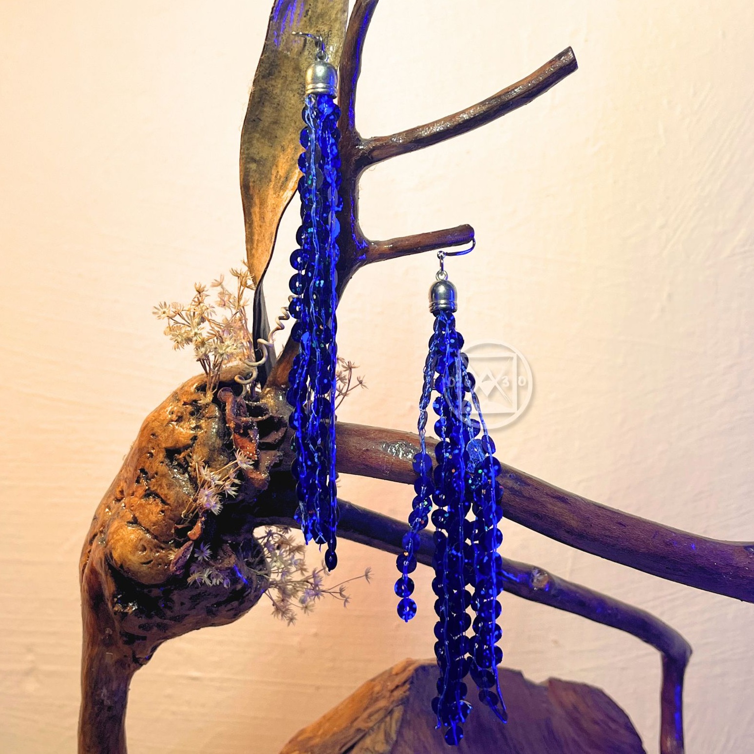 BRINCO LANTEJOULAS AZUL - 1 PAR