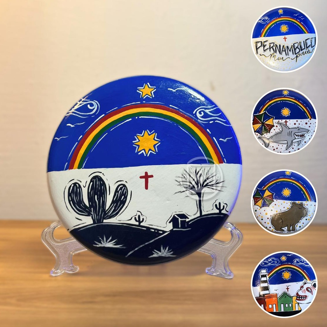 PLACA DE GESSO 15X15 PERNAMBUCO MEU PAIS-1 UNID 