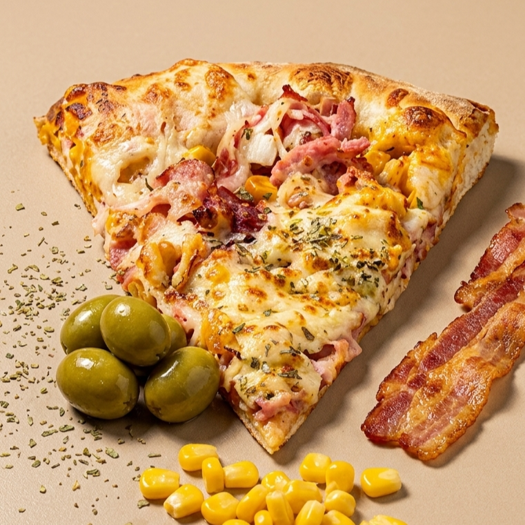 Pizza Milho e Bacon - 8 Fatias