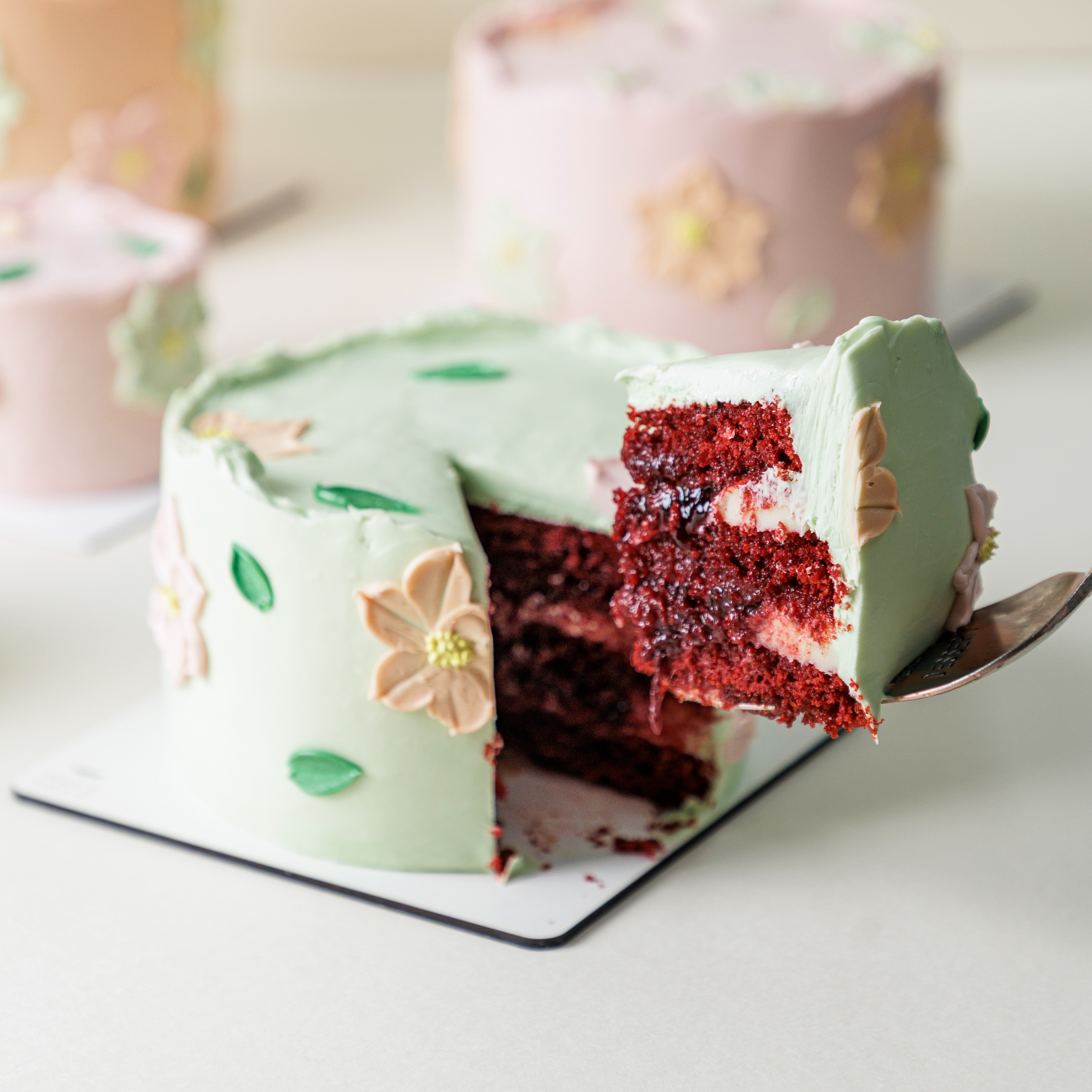 Mini Bolo Flores - Red Velvet