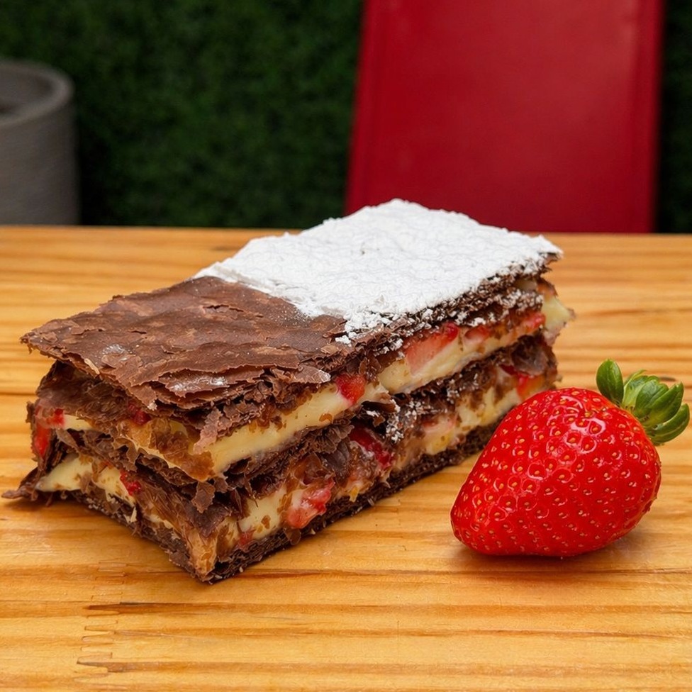 Mil folhas de Chocolate com morango