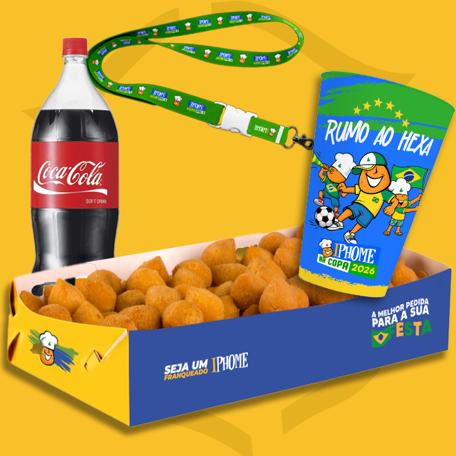 Cento Mini Salgados + Copo IPhome + Refri 2L