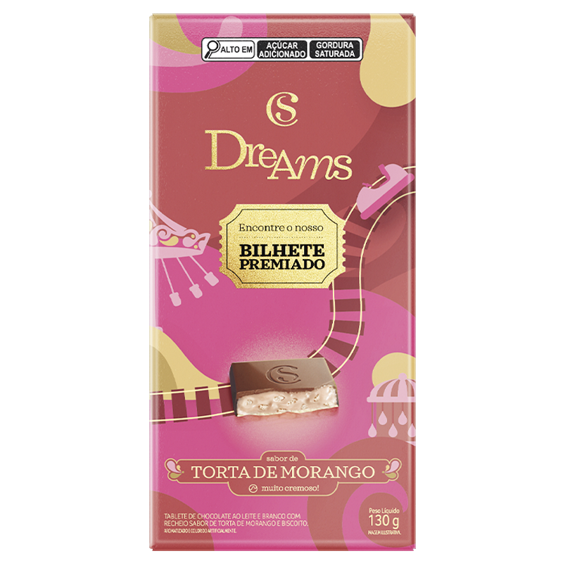 Tablete Dreams Torta de Morango Edição Especial 130g