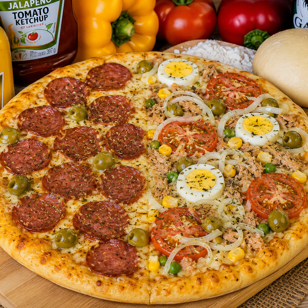 Pizza 1/2 Calabresa 1/2 Portuguesa