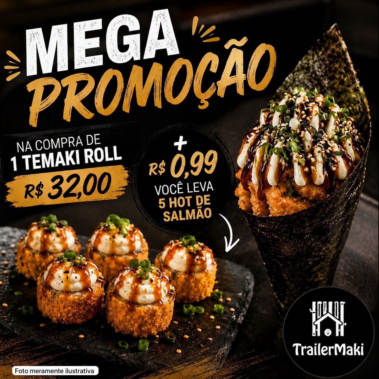 Promoção temaki roll