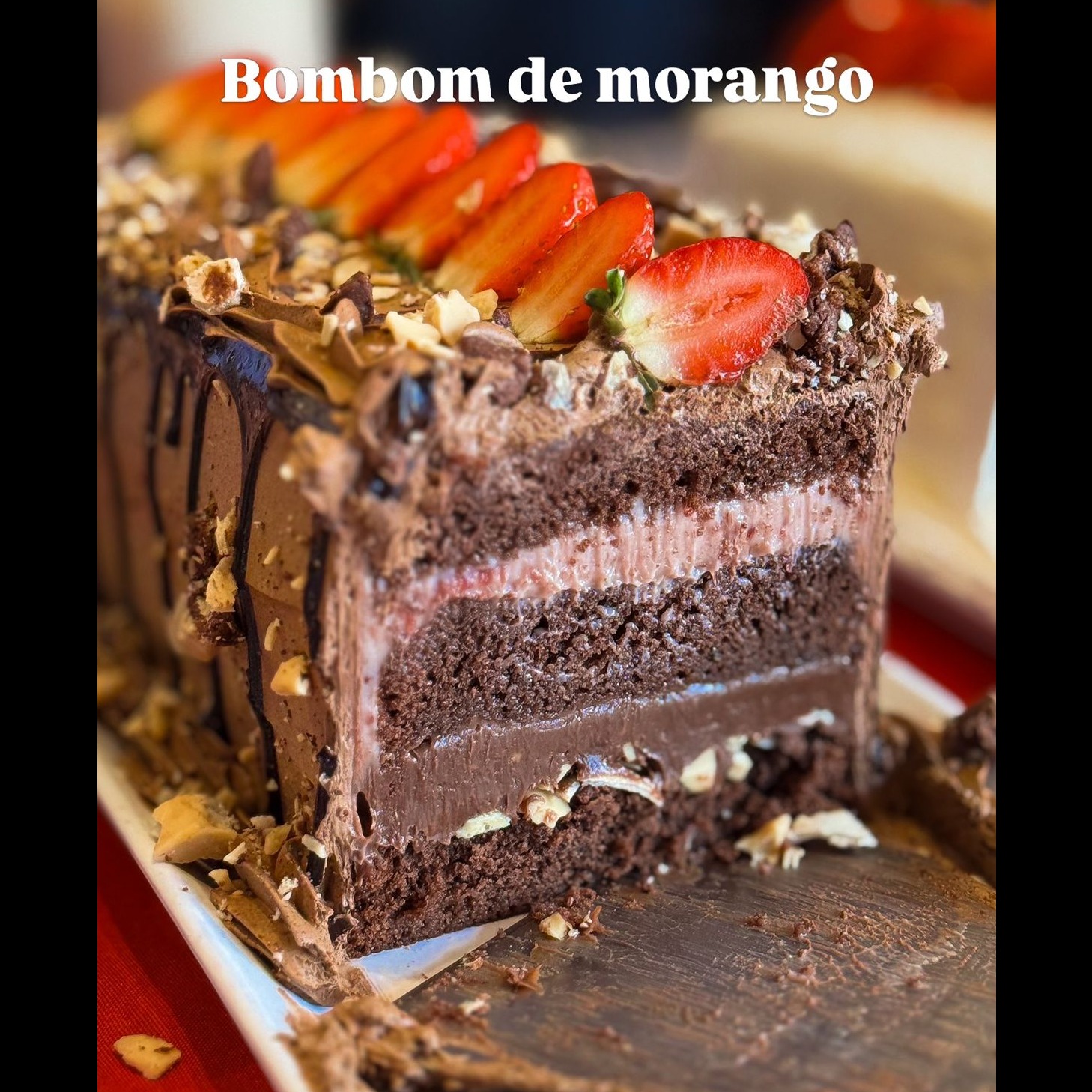 Torta sabor Bombom de morango 